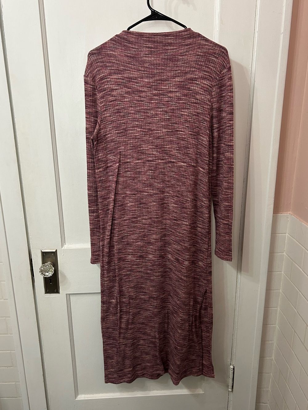 Maurices Marled Rose Long Sleeve Midi Dress